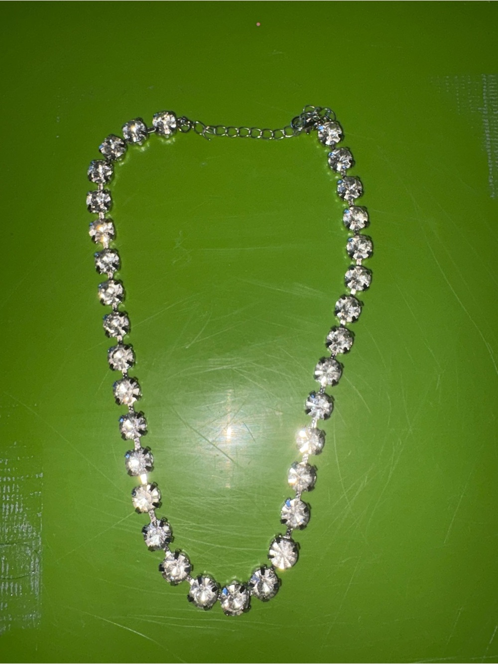 Silver Crystal Tennis Necklace - Women Jewelry